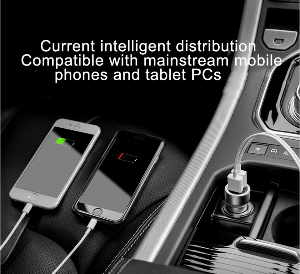 Автомобільний зарядний пристрій RoidMi Car Charger суцільнометалевий корпус